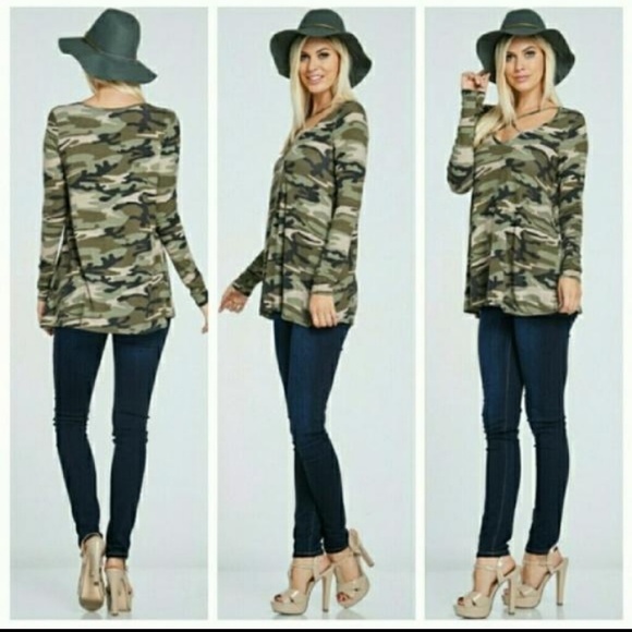 Camo Criss Cross Top - Picture 3 of 3